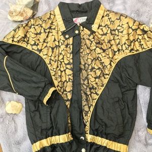 Vintage ACTIVE STUFF gold metallic Windbreaker